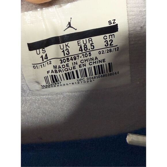 Air Jordan 4 Military Blue Retro Size 14 Mens White Sneakers‎ 2012 308497-105 - Picture 9 of 10